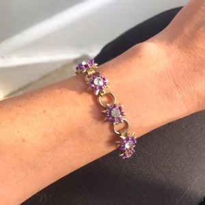Vintage Purple Starburst Flower Bracelet